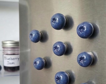 Blueberry Magnet Bundle (Set of 3) | Realistic Fruit Art  |  Polymer Clay