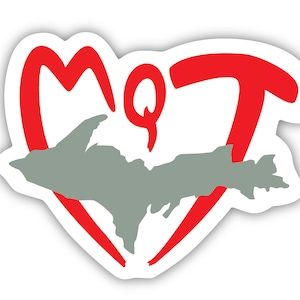 Love Marquette Upper Peninsula Michigan Sticker | Yooper Car Laptop Decal Yoop Upper UP Michigan