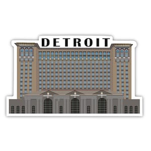 Detroit Central Train Station Matte | Laptop Car Bumper Sticker Decal | Corktown Detroit Downtown