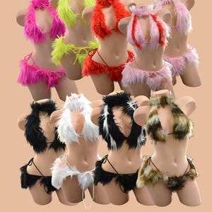 Conjunto de 3 piezas de piel sintética - ***Ropa de baile exótica***