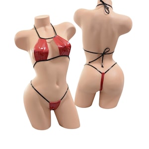 Vinyl Thong Bikini Halter Set- Exotic Dancewear