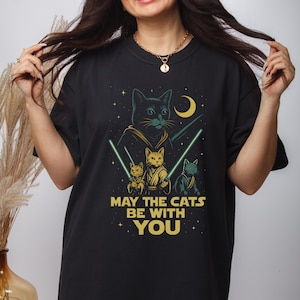 Star Wars Cat T-Shirt: Jedi Cat Drinking Beer, Funny Vintage Tee