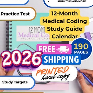 2026 Medical Coding Study Guide: CPC & CCS-P Exam Prep - 12 Month Planner (Hard Copy)