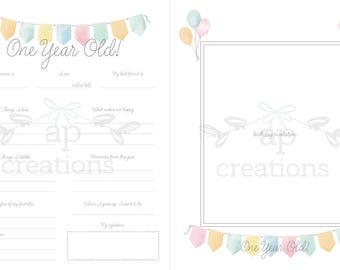 Printable DIY Birthday Book Pages