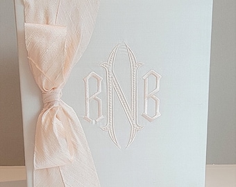Monogrammed Baby Girl Memory Book, Milestone Journal