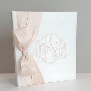 Baby Monogrammed Binder, ribbon , baby album , baby gift , scrapbook