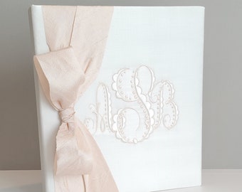 Monogrammed Baby Binder: Silk or Linen, 3-Ring Album