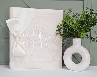 Ballerina Silk Monogrammed Photo Album, Personalized Photo Album, Custom Fabric Album, Wedding Gift