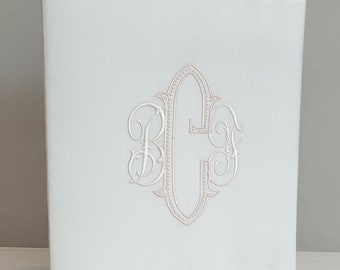 Monogrammed Baby Girl Memory Book: Silk Keepsake Milestone Album