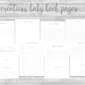Blue Traditional Printable DIY Baby Book Pages