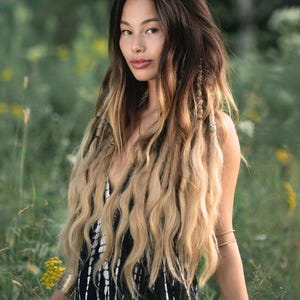 Jamylyen Set Ombre Dreadlocks i äkta hår, Boho-stil dreads