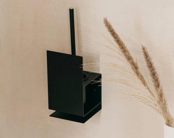 Wall-mounted toilet brush holder, suspended toilet brush holder, modern and minimalist, stainless steel bathroom accessory, Sorrento toilet brush holder