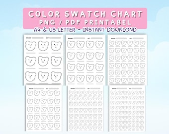 Color Swatch Chart Printable | Marker Color Tracker (PDF & PNG)