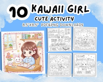 Kawaii Malvorlagen | Gemütliche Kinderaktivität | Druckbar