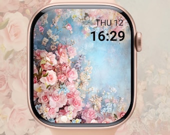 Floral Apple Watch Wallpaper: Romantic Rose Garden (Digital Download)
