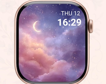 Moonlit Cloud Apple Watch Wallpaper • Celestial Lock Screen (Digital Download)