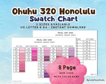 Ohuhu Honolulu 320 Color Swatch Chart Printable PDF