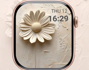 Apple Watch Wallpaper | Pressed Flower | 3D Cream Floral Design