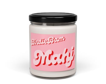 Scented Soy Candle with 'Birdie Bam Mahj' Design, Relaxation Gift, Home Décor, Aromatherapy, Self-Care, Unique Gift Idea