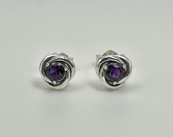 Pandora February Birthstone Eternity Circle Stud Earrings