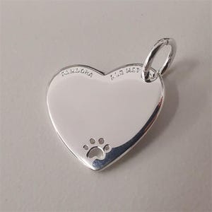engravable heart pet collar tag 925 hallmarked