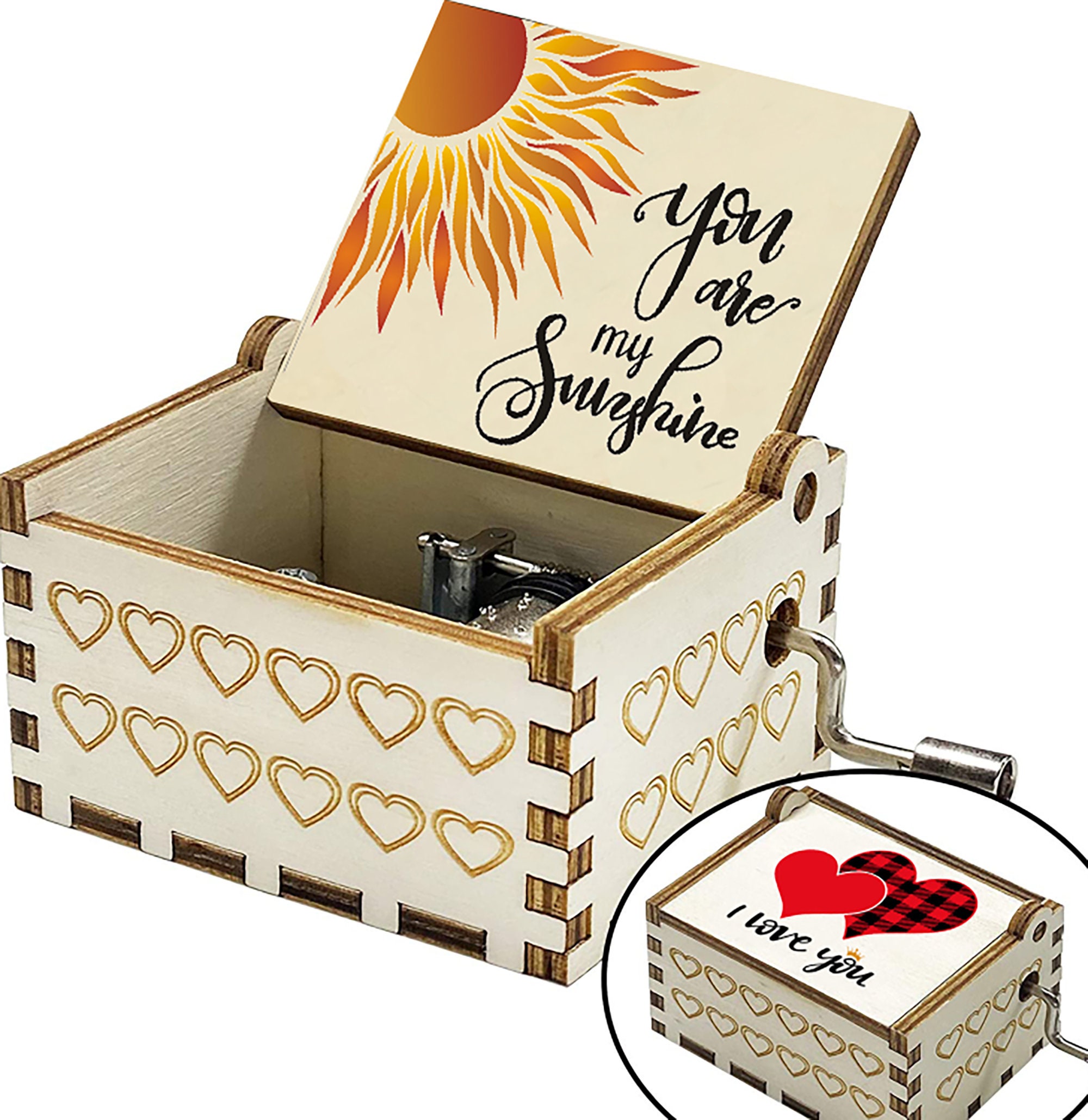 Personalised Retro Vintage Engraved Wooden Hand Crank Music Box Birthday Gift Personalised Retro Vintage Engraved Wooden Hand Crank Music Box Birthday Gift