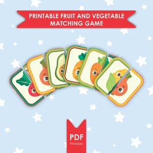 Fruit & Vegetable Matching Game: Preschool Learning Activity (Digital Download)
