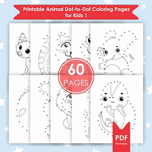 Printable Animal Dot-to-Dot Coloring Pages for Kids | Connect the Dots Activity Sheets | Fun Learning Worksheets