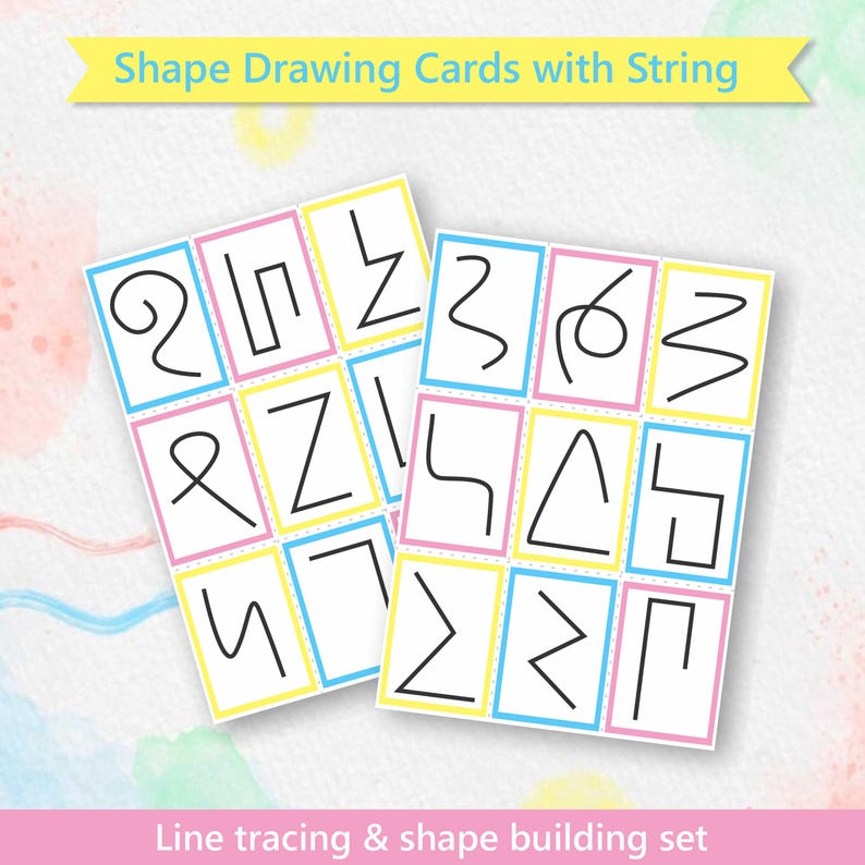 Printable Shape Drawing Cards With String Activity for Fine Motor ...