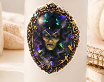 Evil Queen Inspired Holographic Sticker, Dark Gothic Villain Decor Vinyl