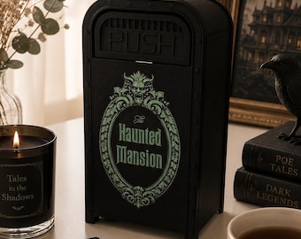 Haunted Mansion Inspired Desktop Trash Can | Disney Halloween Desk Decor | Gothic Office 3D Printed Desk Bin | Spooky Gift