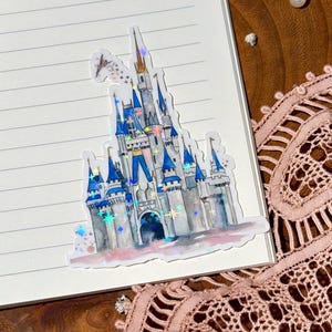 Enchanted Castle Holographic Vinyl Decal | Disney-Inspired Planner & Laptop Sticker image 2