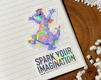 Figment Sticker | Spark Your Imagination Vinyl Sticker | EPCOT Inspired Journal Laptop Water Bottle Decal