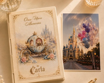 Personalized Cinderella Inspired Photo Album | Disney Castle Memory Book | Princess Carriage Keepsake Gift | Travel & Vacation Scrapbook