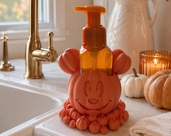 Mickey Pumpkin Soap Dispenser Holder | Fall Bathroom Decor | Halloween Counter | Bath & Bodyworks Foaming Soap Holder