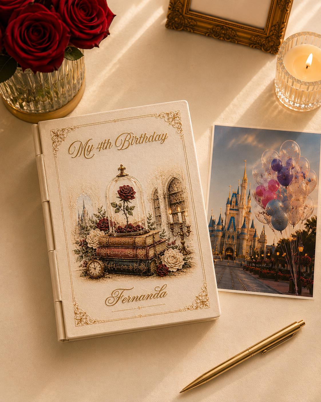 Personalized Belle Inspired Photo Album | Disney Castle Memory Book | Beauty and the Beast Keepsake Gift