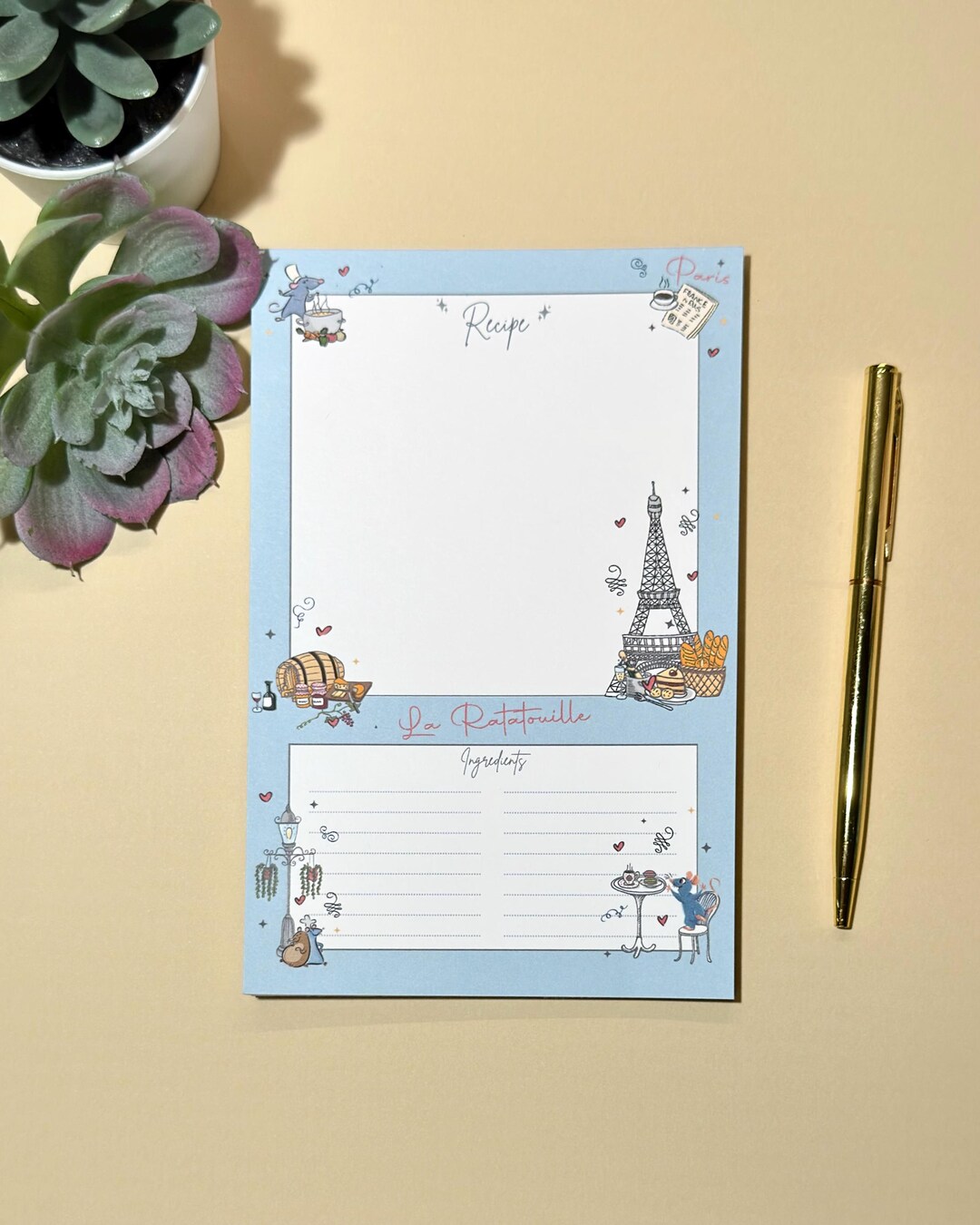 Ratatouille Recipe Notepad 4.5x7 | Remy Inspired Kitchen Memo Pad ...