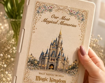Personalized Magic Kingdom Photo Album | Disney Castle Memory Book | Princess Keepsake Gift | Travel & Vacation Scrapbook  | 3D Printed