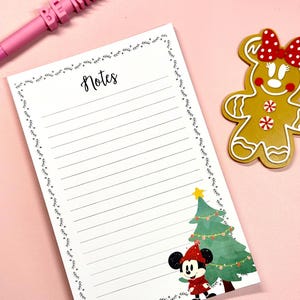 Magisch Mickey-kerstnotitieblok | Disney vakantie briefpapier cadeau | 5 x 8" plannerblok met 50 pagina's