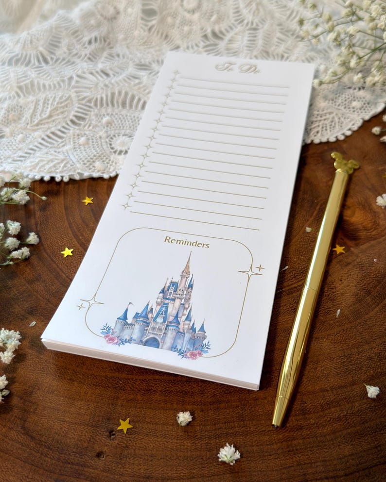 Princess Note Pad Princess Castle To-do Notepad | Disney Inspired Fairytale Stationery ...