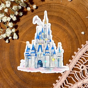 Enchanted Castle Holographic Vinyl Decal | Disney-Inspired Planner & Laptop Sticker image 1