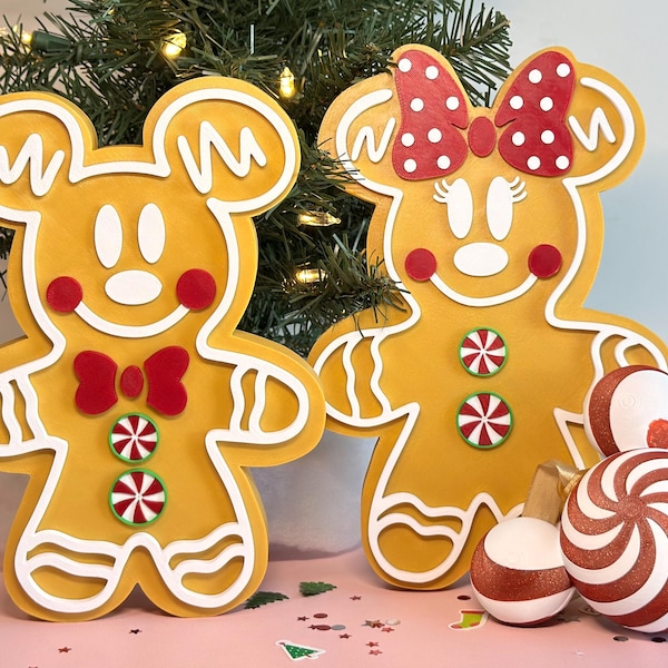 3D Printed Disney Gingerbread Christmas Decor | Minnie Holiday Ornament