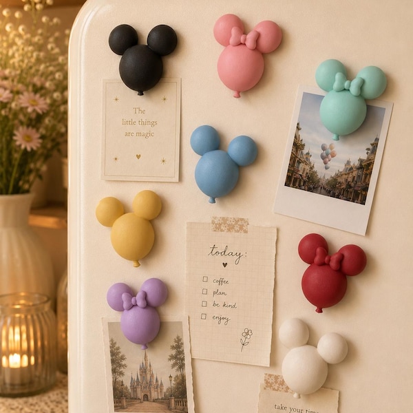 Minnie Balloon 3D Magnet | Disney-Inspired Fridge Decor | Disney Cruise Door Magnet