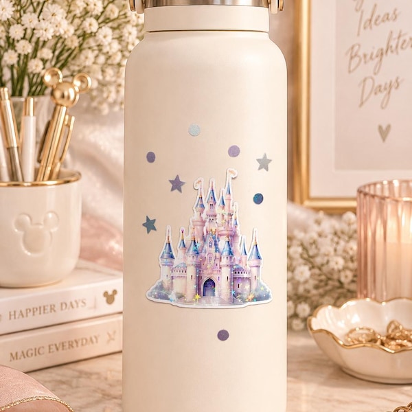 Pixie Glow Castle Holographic Sticker | Disney-Inspired Planner and Laptop Decal Vinyl