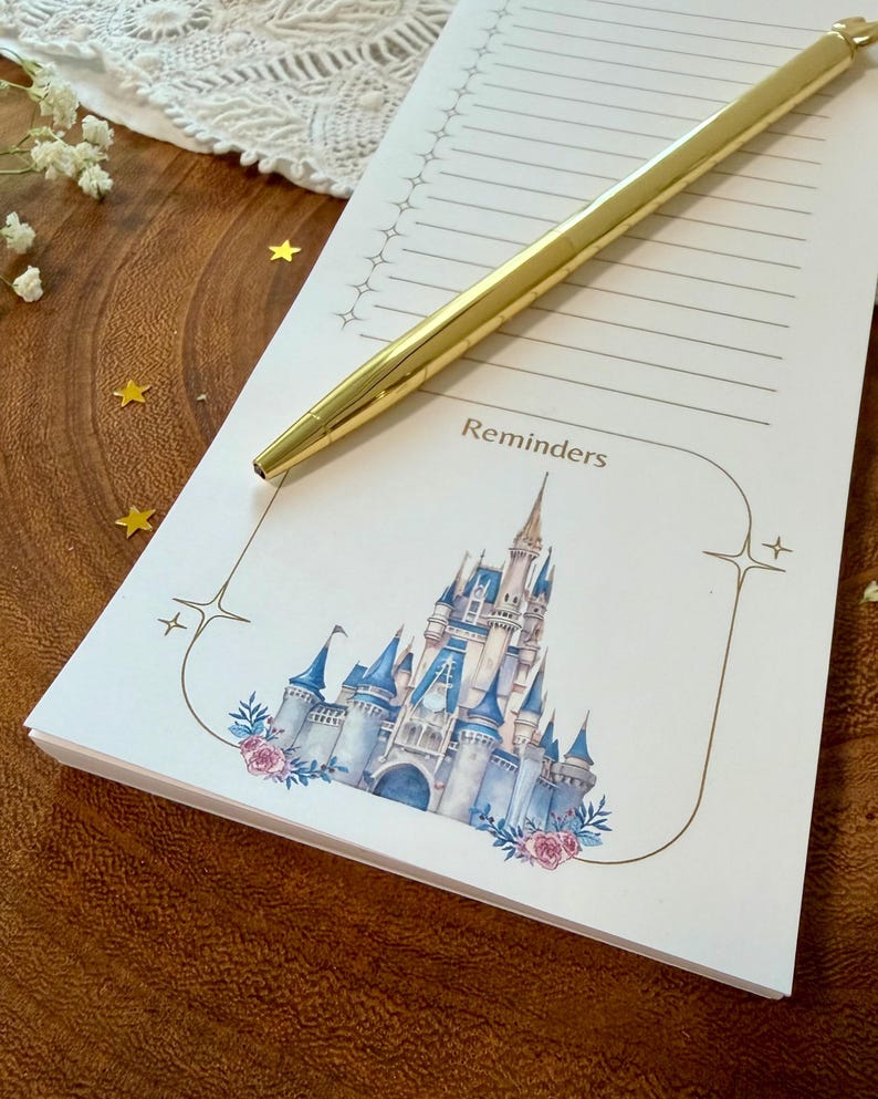 Princess Note Pad Princess Castle To-do Notepad | Disney Inspired Fairytale Stationery ...