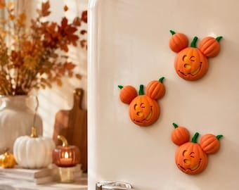 Mickey Pumpkin 3D Magnet | Halloween Disney Inspired Fridge Magnet | Pumpkin Door Decor | Fall Cruise Magnet | Cute Halloween Gift