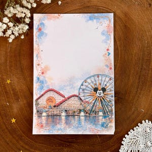 Disney California Adventure Notepad | Disneyland Park Stationery | Pixar Pier Inspired Memo Pad | Disney Desk Notes