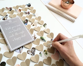 Wedding guest book ideas, 3d heart guest book frame, Photo guest book alternative, blush pink guestbook , Rustic wedding sign in book