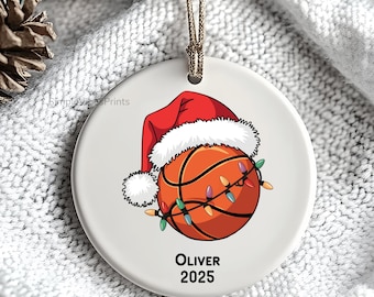 Personalized Basketball Christmas Ornament – Custom Sports Tree Decoration