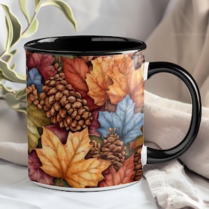 Maple Leaf Fall Mug: Cozy Cottagecore Autumn Coffee Cup